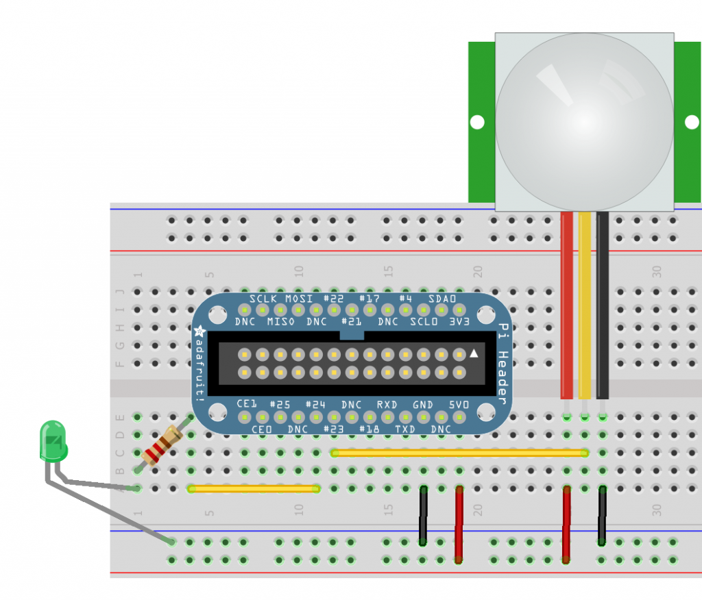 Using Raspberry Pi With PIR ( Motion ) Sensor « Brooke's World